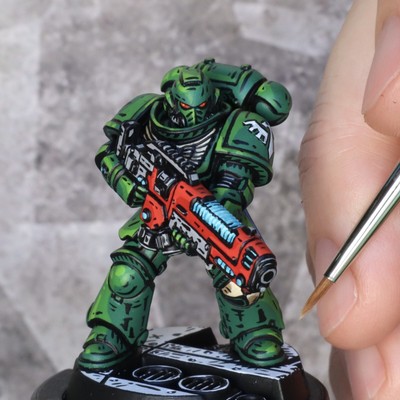 Pro-Painted Dark Angels Hellblaster - Signature Comic Book Style by Thunderbrush