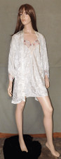 Vintage Val Mode Lingerie Sleep Set, L, Large, Floral Lace Nightgown  Robe
