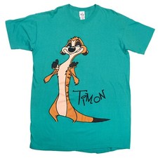 Vintage 90s Disney Store The Lion King Timon Teal Long Tee T-Shirt Size 2XL