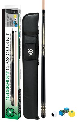 Mcdermott KIT4 Classic Grey Stain  Pool/Billiard Cue Kit Soft Case/Chalk & More