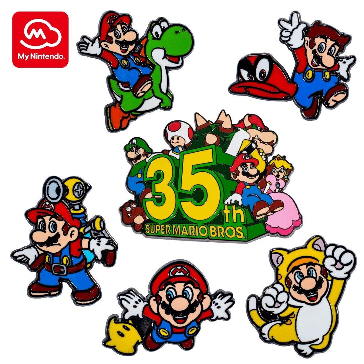 Super Mario Bros 35th Anniversary Pin Set Wave No 2 Super Mario Bros 35th Anniversary Pin Set Wave No 2