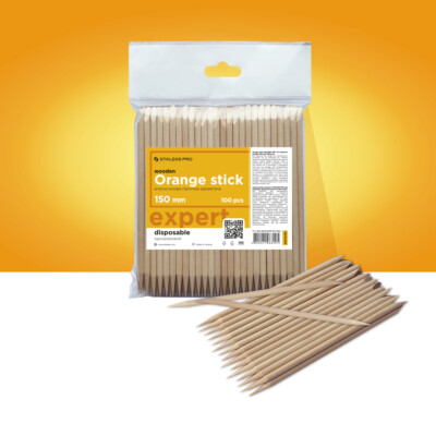 STALEKS PRO Holz Orange STICK für Maniküre Nagelhautentferner 100 Stück