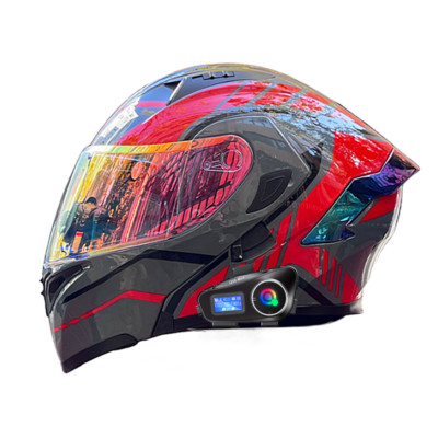 Flip Up Bluetooth Motorcycle Intercom Helmet With Wireless Bluetooth Headset DOT