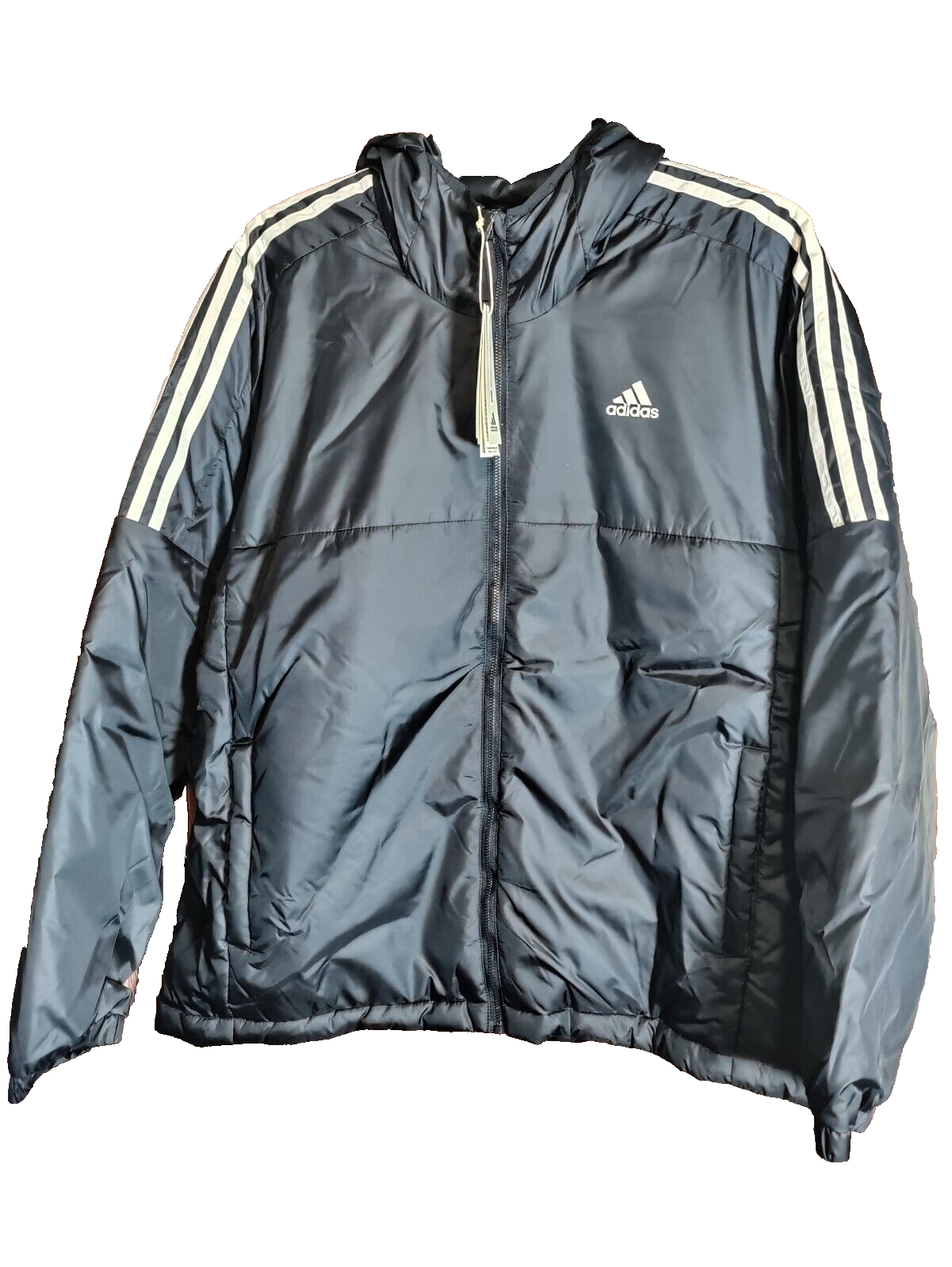 Adidas Essentials Navy Blue Insulated Hooded Jacket GT9165 Mens Sz XXL