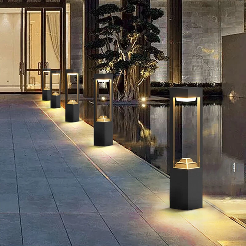Outdoor Pillar Light Garden Post Lamp Home Lawn Lighting Black