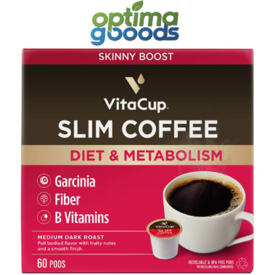 VitaCup Slim Blend Coffee Pods Medium-Dark Roast 60 Ct Single Serve Cups