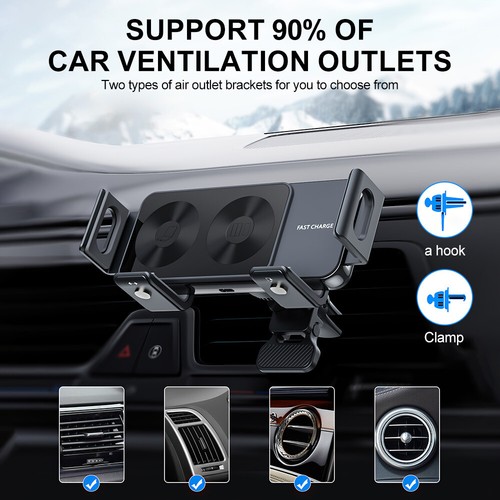 Car Mount Wireless Charger For Samsung Galaxy Z Fold 5 6 Automatic Car Holder UK - Picture 6 of 14