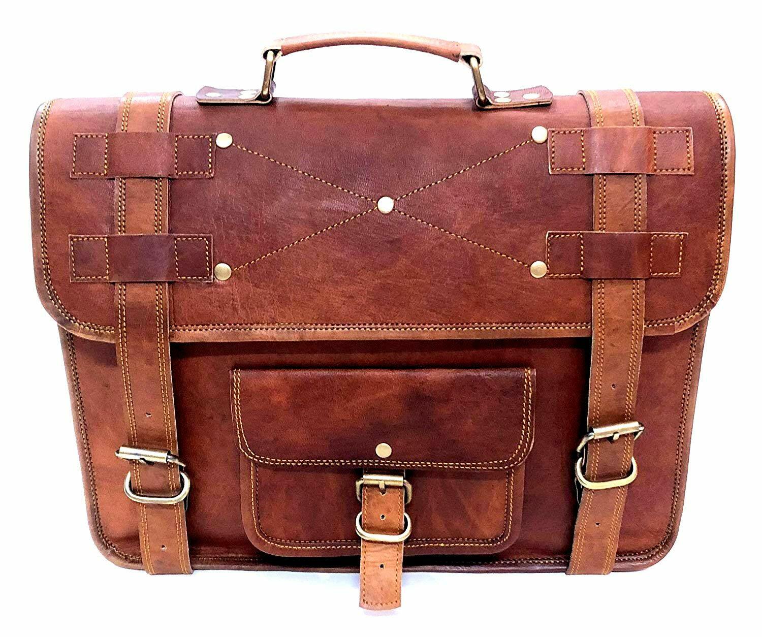 Hombres Vintage Heroic Cuero Mochila Portátil Bandolera Cartera