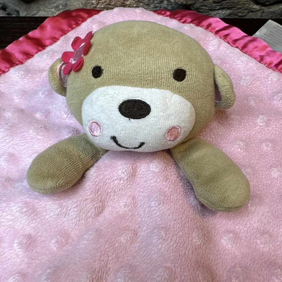 Manta de seguridad Garanimals Mono felpa rosa satinado flor Foto 3 de 4