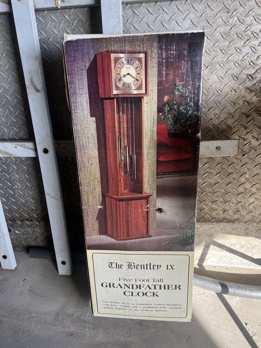 The Bentley IX Five Foot Tall Grandfather Clock New In Box The Bentley IX Five Foot Tall Grandfather Clock New In Box