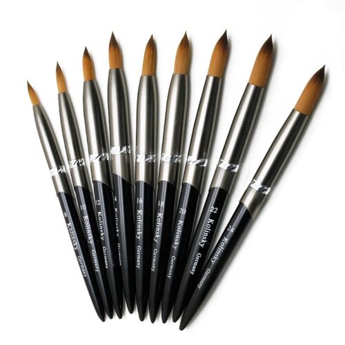 Acrylic Kolinsky Nail Brushes Sizes 8-24 Nail Art Brush Fast Shipping from USA - Afbeelding 1 van 9