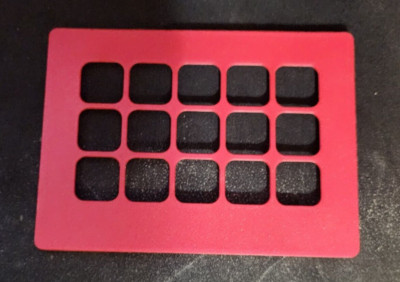 Elgato Stream Deck (Original, NOT MK.2) Red 3D Printed Cover / Faceplate Used