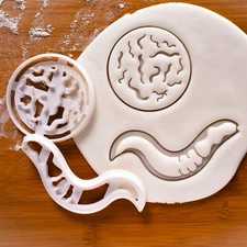 2 C. Elegans Cookie Cutters - Caenorhabditis Nematode roundworm science research