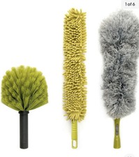DocaPole Dusting Attachments, 3 Piece Kit Cobweb, Microfiber Feather, and Fan