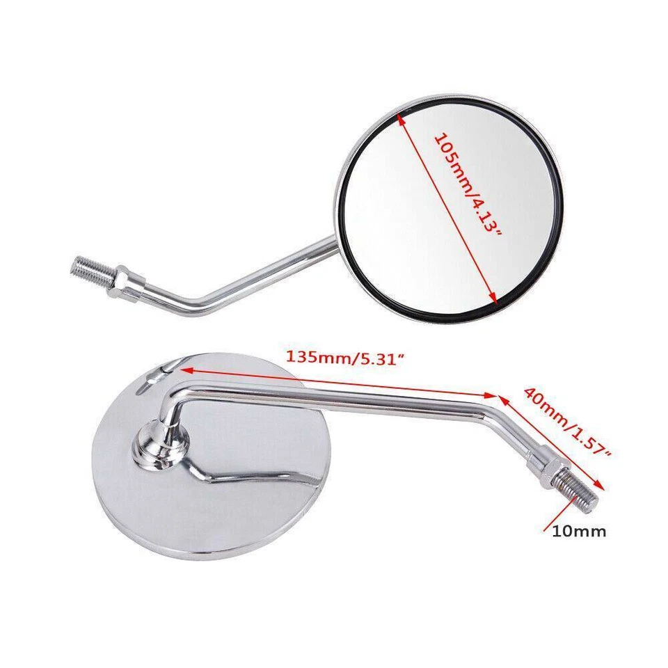 2 хромированных круглых зеркала заднего вида для мотоцикла Yamaha XS1100 XS400S XS650 XS360 - Изображение 2 из 4