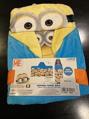 Details about   Despicable Me Minion 24" x 50" Hooded Towel Wrap For Kids