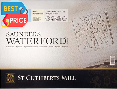St. Cuthberts Mill Saunders Waterford Watercolor Paper Block - 16X12-Inch White 