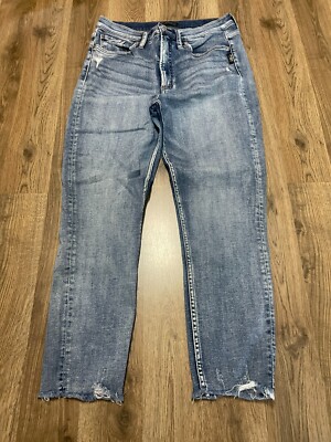 Silver Jeans, Women's Size 29/25, Blue, Denim, Raw Hem, Skinny