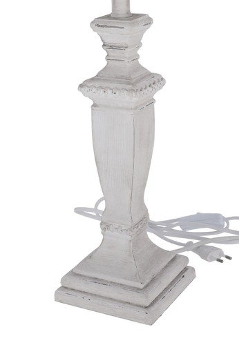 Lampada stile Shabby Chic da tavolo paralume in tessuto base legno lume 1 luce h - Foto 4 di 4