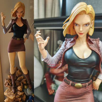 Dragon Ball Android 18 Statue Resin Painted Recast Model Statue Red Style H 22''