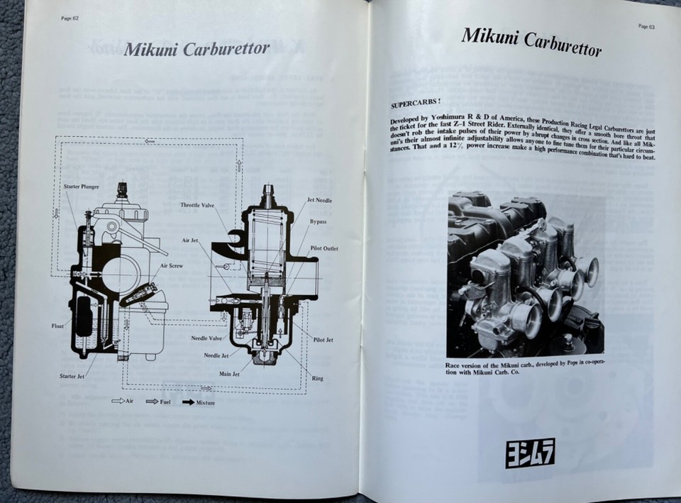 Yoshimura ENGINE MIKUNI XR GS CB HONDA Racing PARTS MANUAL FRAME