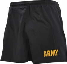 Black US Army PT Shorts APFU Physical Training Work Out Running Exercise Gym PT
