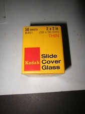 Kodak Slide Cover Glass thin B351, 50 sheets, 2x2 inches NOS