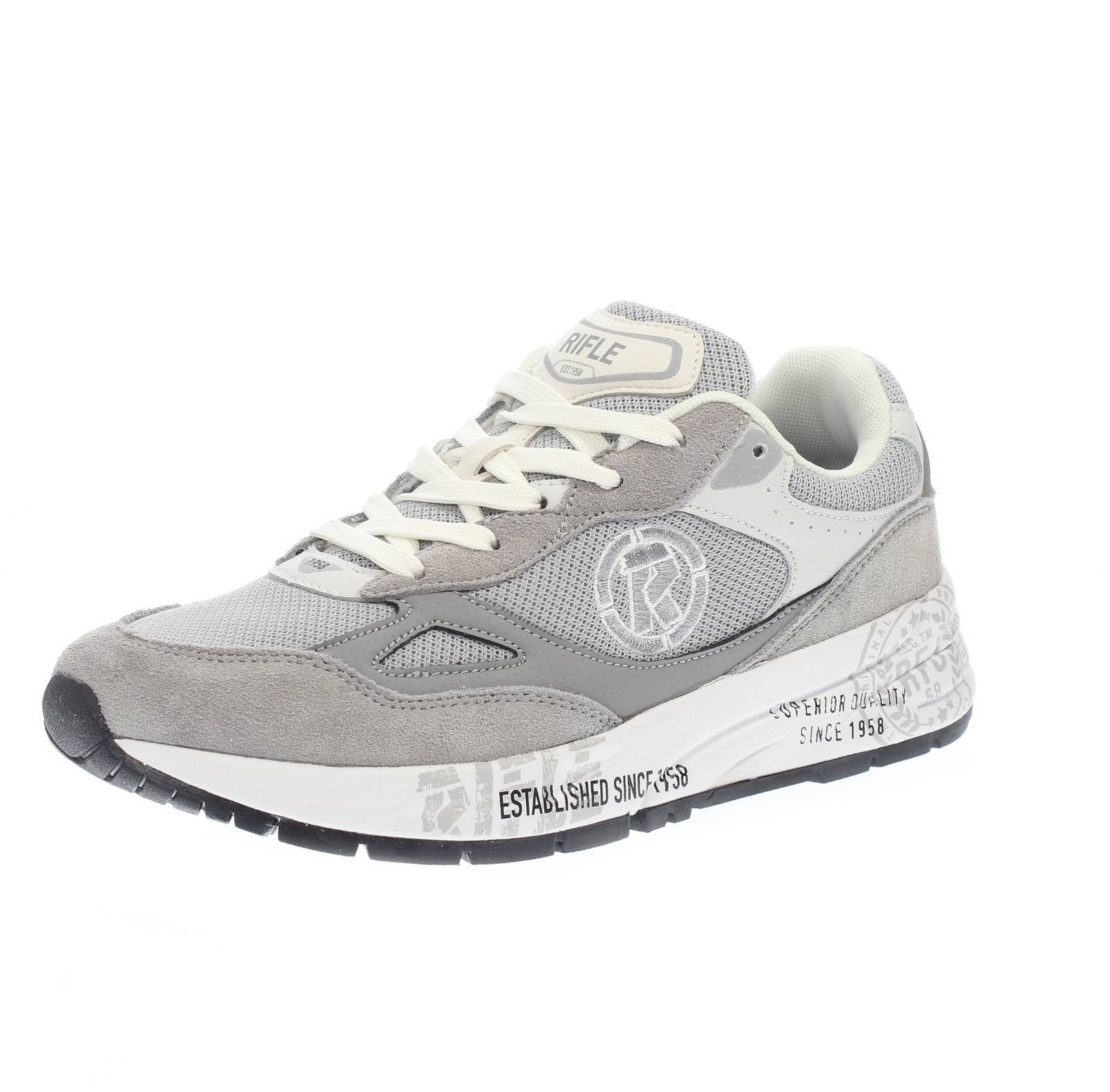 Rifle Cooper - Sneakers Basse In Suede Grigio - Taglia 45 [28cm] Scarpe Uomo