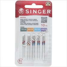 Singer Genuine Needles, Pack of 10, Assorted Sizes 70/10, 80/12, 90/14  100/16