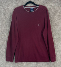 Polo Ralph Lauren Sleepwear Mens Large Red Waffle Knit Thermal Pajama Top