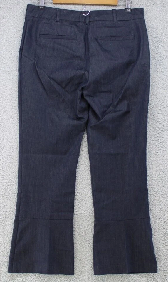 Pantalones de vestir 7th Avenue para mujer talla 8 pierna ancha con bolsillos delanteros color carbón cintura 33" Foto 2 de 3