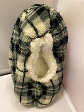 Boys Slipper Socks Shoes Sz S/M 8-13 Black Gray White