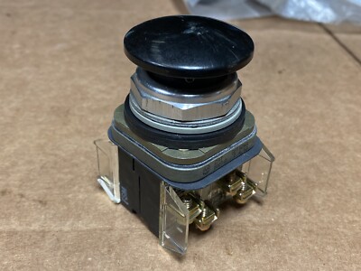 Allen Bradley Push Button Switch Mushroom Head Black 800T-D2B FAST SHIPPING