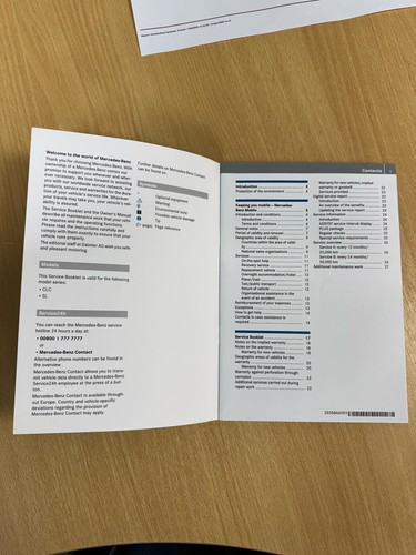 GENUINE MERCEDES SERVICE BOOK SLK SL SLC GLE CLA A B C R ML CLASS SPRINTER VITO - Picture 3 of 7