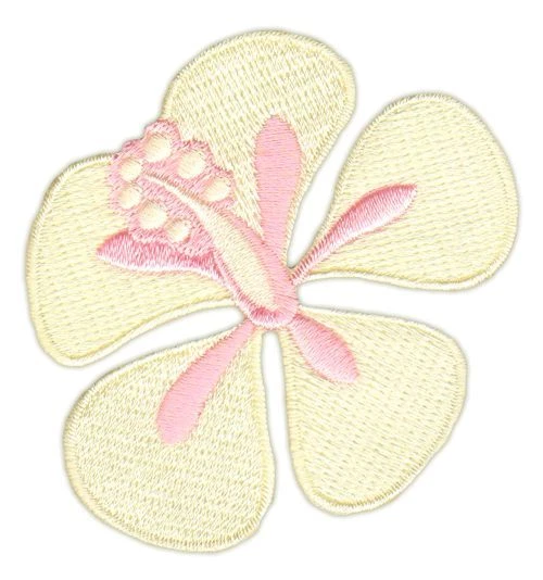 BP BRAUNERT PATCHES ah09★Hibiskus Blüte Gelb Aufnäher Bügelbild Applikation Patch Blume 6,8 x 5,6 cm