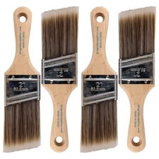 4 Pack - 2" Angle Sash Brushes for All Latex and Oil Paints & Stains