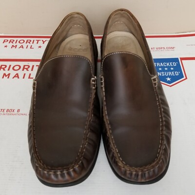 Ecco Moccasin Loafer Driving Shoes Leather Brown Classic  display picture 2