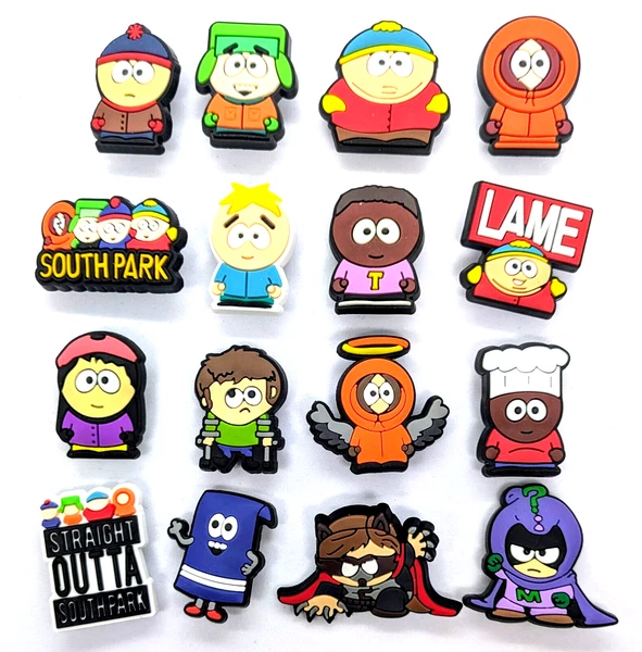 SOUTH PARK SHOE CHARMS (16pcs) Funny Cartoon Show Unique Gift Set Lot