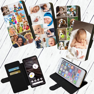Apple iPhone 14 Pro maßgeschneiderte/personalisierte Foto/Collage Flip/Geldbörse Handyhülle
