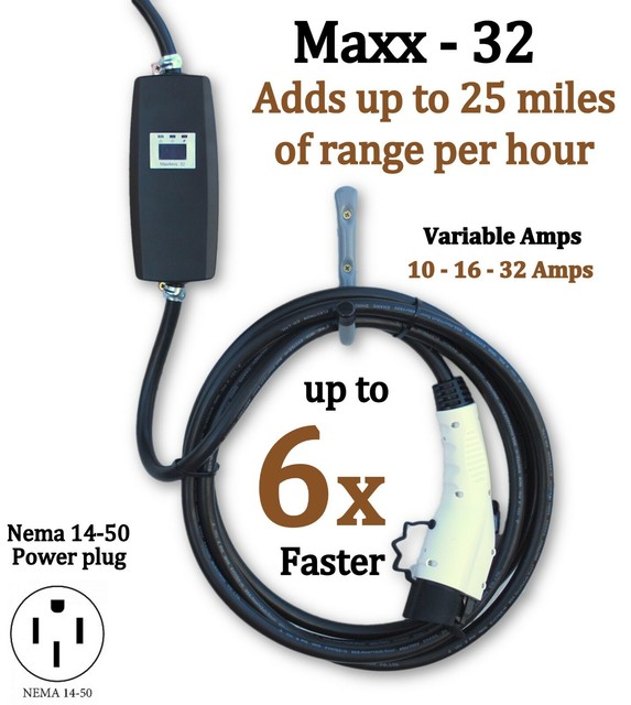 32 Amp Level 2 EV Electric Car Charger NEMA 1450 J1772 FAST 6.6 & 7.7