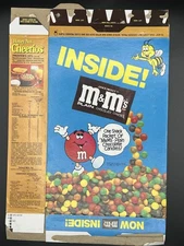 1988 General Mills Honey Nut Cheerios cereal box - FREE M&M’s Inside
