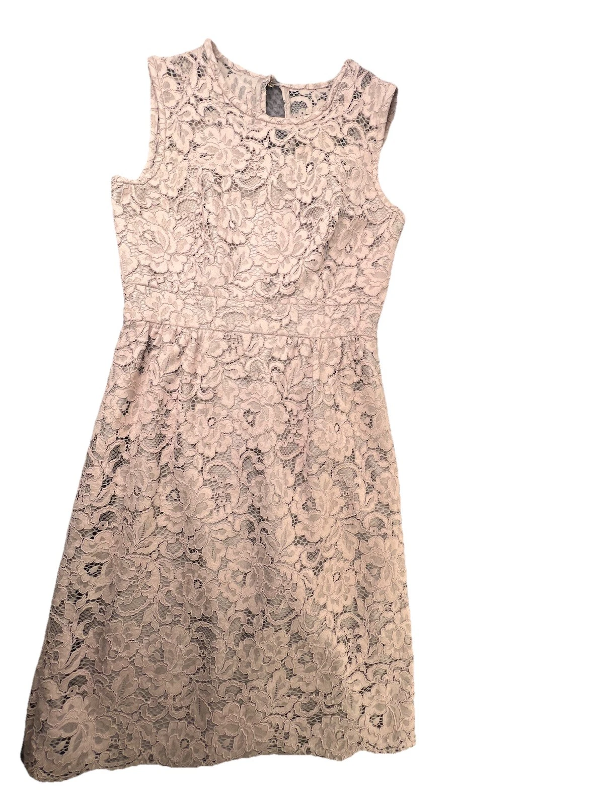 Abito Kate Spade pizzo floreale linea A donna taglia 8 beige panna cocktail