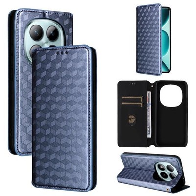 For Redmi Note 15 Pro 5G Global 6.43 Inch Cubic Grid Texture Flip Phone Case