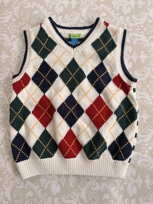 Boys Size 5 Argyle Vest. Greendog Brand. Y2K 2010 macys.