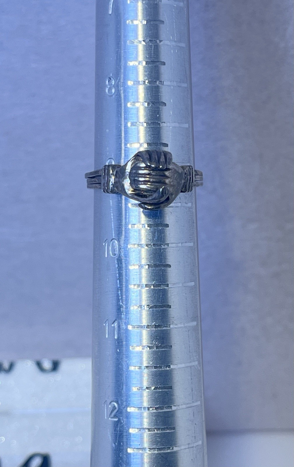 Antique Sterling Silver Handshake Stackable & Ope… - image 11