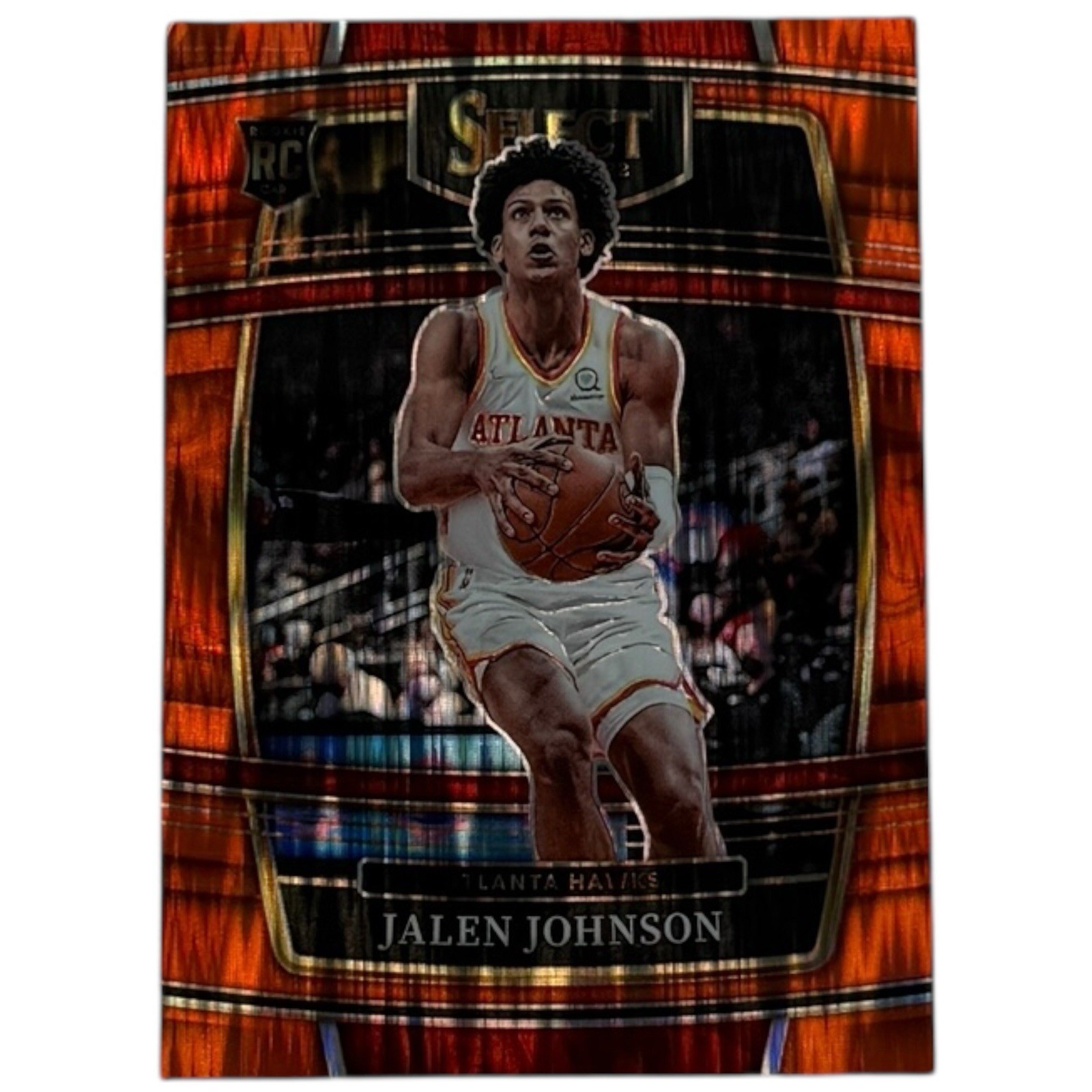 2021-22 Panini Select Orange Flash Prizms Jalen Johnson #17 Rookie Atlanta Hawks