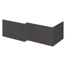 Image of Nuie Gloss Grey 1700mm L Shaped Shower Bath Front Panel - OFF973