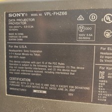 Sony VPL-FHZ66 6000 Lumen Wuxga Laser Projector Needs Repairs