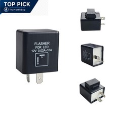 12V LED Flasher Relay 2 Pin CF-12 For Turn Signal Hyper Flash Fix Motorcycle ...