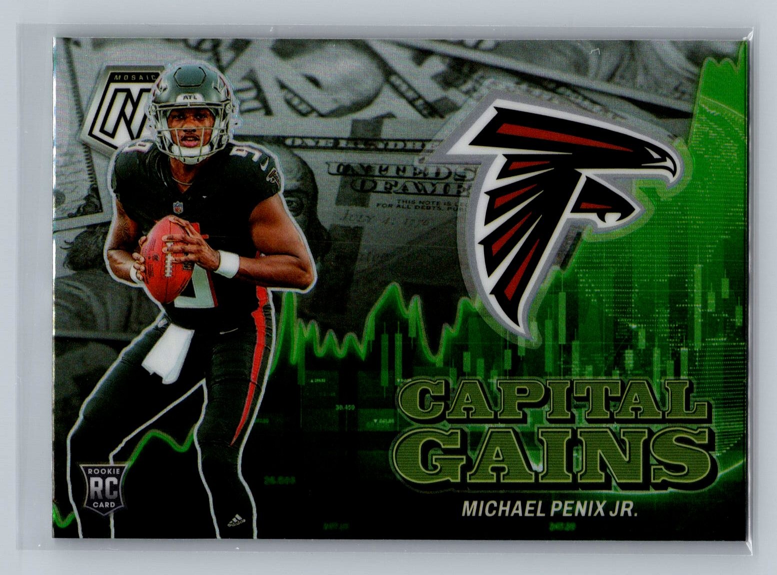 2024 Panini Mosaic #18 Michael Penix Jr. Capital Gains Silver Rookie #2